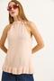 Halter Neck Knit Blouse Powder - 3