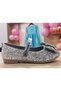 Girls' Character Shiny Silver Sequin Bow Detailed Ballerina Shoes - 3
