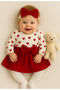 Baby Girl Top and Bottom Set Skirt/Blouse Heart Patterned 100% Cotton
