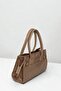 Leather strip detailed beige chic hand and shoulder bag milky coffee - 2