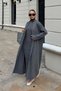 Smoked Turtleneck Zero Sleeve Midi Dress-Cardigan Women's Knitwear Set - 4