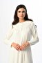 Women's Ecru Jacquard Shawl Collar Lace Winter Special Design Maternity Postpartum Dressing Gown Nightgown Set - 4