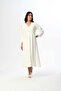 Women's Ecru Jacquard Lace Winter Special Design Maternity Pajamas Nightgown Set - 3