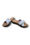 Genuine Leather Cross-Strapped High Sole Slippers - 6