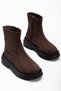 Brown Suede Women's Thick Sole Daily Short Boots 12365214 - 6
