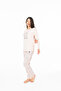 Women's 100% Cotton Star Pattern Crew Neck Pajama Set Salmon - Salmon - Ilc2.20G16Q3-Asom - 2