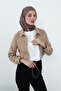 Combed Cotton Bonnet with Neck Covering Feature and Headphone Opening, B-94, Chocolate - 7