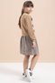 Brown Girl's Bow Detailed Plaid Skirt Dress 21534 - 5