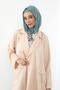 Chiffon Hooded Combed Cotton Bonnet with Neck Covering Feature, B-95, Dark Mint - Çağla Yeşili - 2