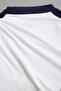 Women's Draped Gathered 2-Piece White Navy Blue Sandy Blouse - 3