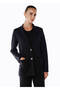 Extrafine Merino Wool Blend Knitwear Jacket Black - 3