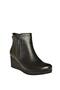 V999100803 Black Genuine Leather Padding Sole Women's Boots - 5