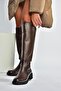V654082203 brown genuine leather women's boots - 3