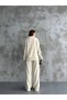 Women's Ribbed Knitwear Double Set Cream - 3