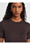 10779 Crew Neck Short Sleeve Knitwear Blouse-Dark Brown - 3