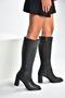V590179609 black thick heeled classic women's boots