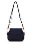 Multi-Compartment Faux Leather Women's Crossbody Bag Dave Navy Blue - 3