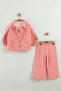 Girls' Floral Embroidered Jacket and Pants 3-Piece Set (Ages 2-3-4-5) - 2