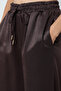 Women's Solid Color Lace-Up Detail Wide Leg Elastic Waist Trousers - 4