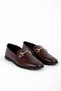 Record Women's Blunt Toe Gold Buckle Detailed Ballerina Shoes-Brown - 3