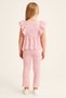Girl's Pink Ruffled Sleeveless Top and Floral Print Pants Set – Girl's Set - 4