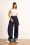 Women's Dark Blue High Waist Wide Leg Jeans with Folded Legs Jea-19000125 - 5