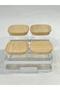 Glass Spice Rack with White Metal Stand, Set of 4 – Jar Set with Bamboo Lid - 4