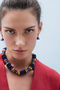 Born of Stone Navy Blue Glass Bead Lapis Necklace - 2