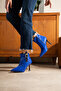 Holly Cobalt Blue Patent Leather 7 cm Heeled Buckle Detailed Boots Bottie - 3