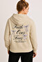 Unisex Fear Faith over Printed Design Oversize Sweatshirt