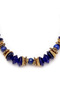 Born of Stone Navy Blue Glass Bead Lapis Necklace - 4