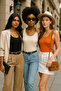 Women's 3-Pack Black-White-Orange Zero Sleeve Camisole Bodysuit-Crew Neck 100% Cotton Tank Top Blouse - 7