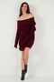 Oversize Fit Boat Neck Long Sleeve Mini Knit Dress Dress 4615218 - 3