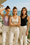 Women's 3-Pack Black-White-Lilac Zero Sleeve Camisole Bodysuit-Crew Neck 100% Cotton Tank Top Blouse - 3