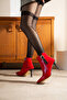 Holly Red Patent Leather 7 cm Heel Boots with Buckle Detail Boots Botti̇e - 2