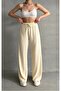 White Wrinkle Seersucker Fabric Ultra-Flexible Pants - 3