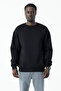 Men's Crew Neck Jb Embroidered 3-Thread Sweatshirt Black - 5405