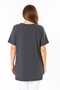 Women's Plus Size Smoked, Raglan Sleeve, Front Zipper Detail Viscose Blouse 65N39136 - 3