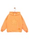 Girl's Hooded Orange Sweatshirt - Star Patterned Letter Embroidery Kids Sweatshirt - 2