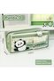Panda Pattern Large Size Multi-Pocket Canvas Pen and Organizer Wallet Pen Holder