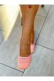 Beron Square Toe Salmon Cloth Detail 5 cm Heel Baillet Shoes - 3