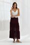 Flowing lace skirt burgundy