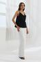 Strappy Neckline Satin Blouse Black - 2