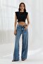بلوزة قصيرة مبطنة على الكتف باللون الأسود - 3