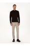Beige Slim Fit Cotton Blend Dobby Canvas Pants 50311720-Vr011