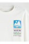 Ecru Crew Neck Printed Long Sleeve Boy's T-Shirt - 4