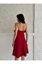Red Bow Detailed Mini Evening Dress - 5