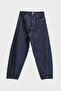 Women's Indigo Color 7w5-50 Carrot Fit Relaxed Fit Inseam 67 cm 100% Cotton Denim Jeans - 2