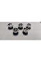 5Pcs Round Polymer Knob Single Hole Black with Rose Black Cabinet Drawer Wardrobe Furniture Handle - 2