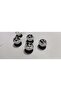 5Pcs Round Polymer Knob Single Hole Black with Rose Black Cabinet Drawer Wardrobe Furniture Handle - 3